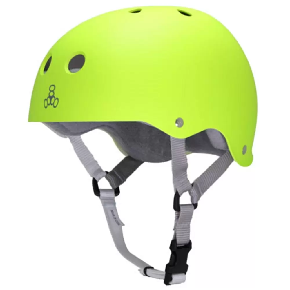 Шолом дитячий для роликових ковзанів Triple Eight Brainsaver Helmet with Sweatsaver Liner neon zest rubber — <Фото №3>