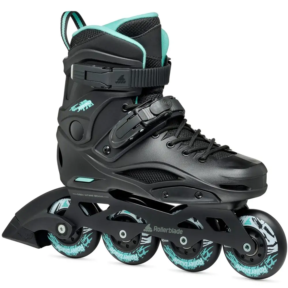 Жіночі роликові ковзани Rollerblade RB 80 W BLACK/LIGHT BLUE — <Фото №1>
