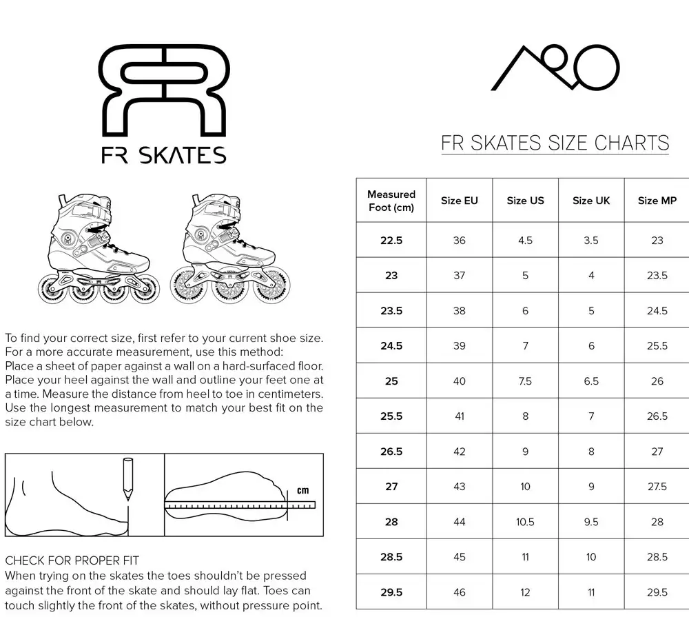 Розмірна сітка FR Skates NEO 2 Black — <Фото №4>