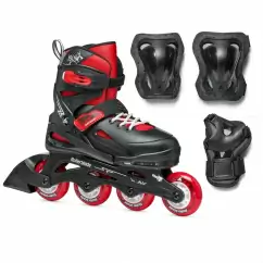 Rollerblade Fury Black Red Combo комплект роликових ковзанів